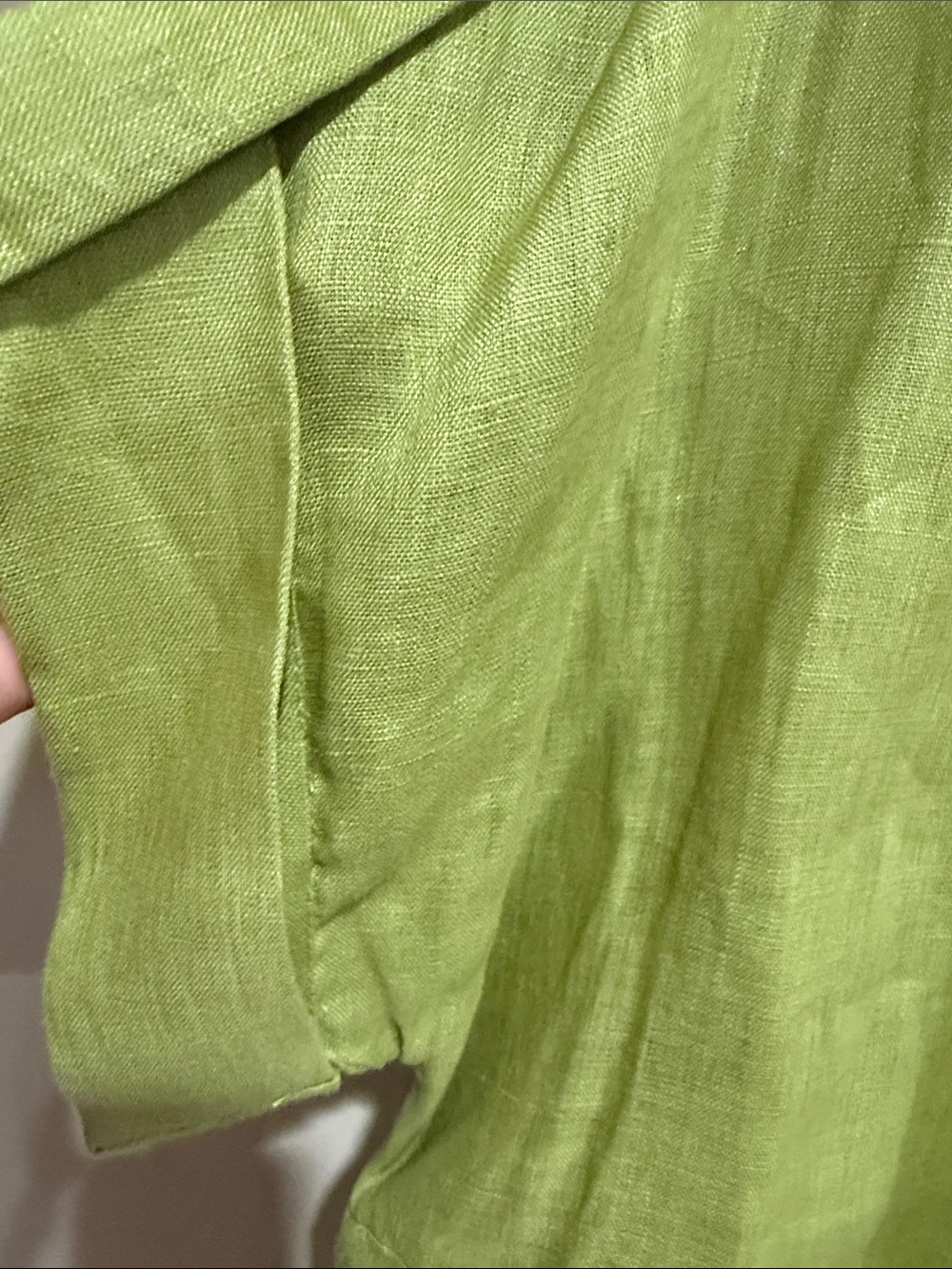 Zara Olive Green Short-Sleeve Linen Shirt Jacket - Picture 3 of 4